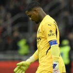 maignan in campo con il Milan