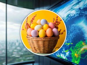 uova di Pasqua in un cestino